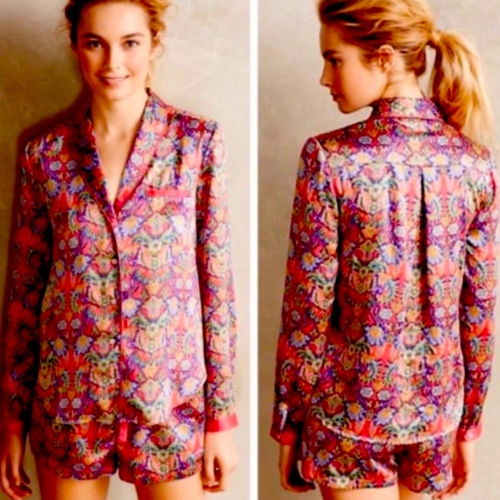 Anthropologie Eloise Sweetest Dreams Sleep Shirt Womens XS Multicolor Artsy